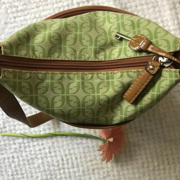 Fossil green cross  body bag canvas/leather - Picture 5 of 12